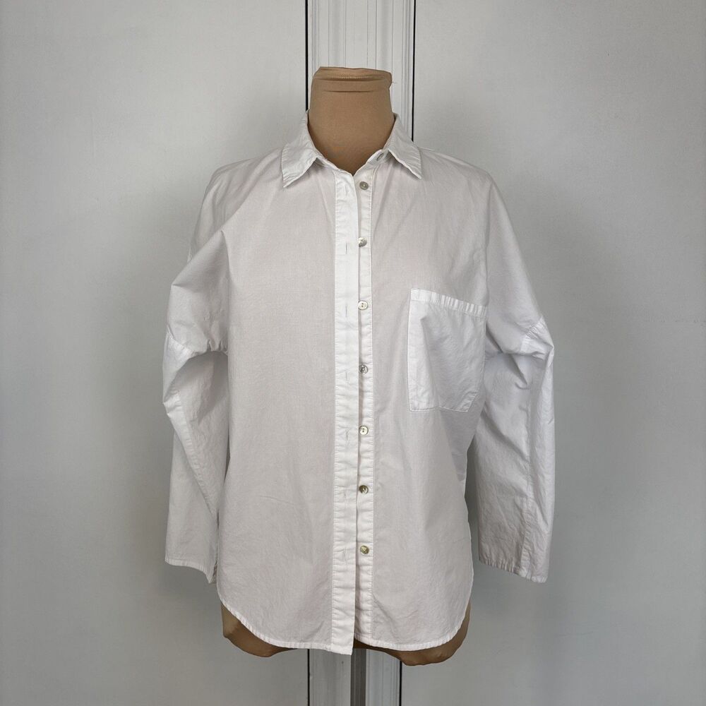 Chloe & Katie Women's White 3/4. Roll Sleeve Blouse Embossed Floral Small